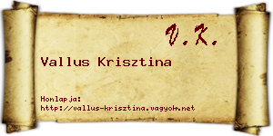 Vallus Krisztina névjegykártya